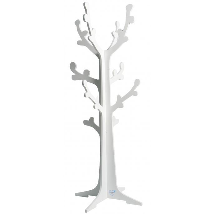 Arbre porte-manteau bois laqué blanc Cerisier - Photo n°1