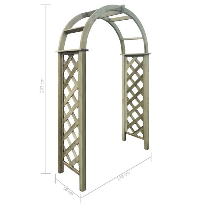 Arche avec treillis Bois de pin vert imprégné - Photo n°4