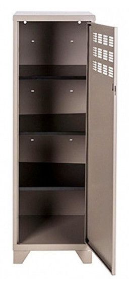 Armoire 1 porte métal taupe Naya L 40 x H 134 x P 40 cm - Photo n°2