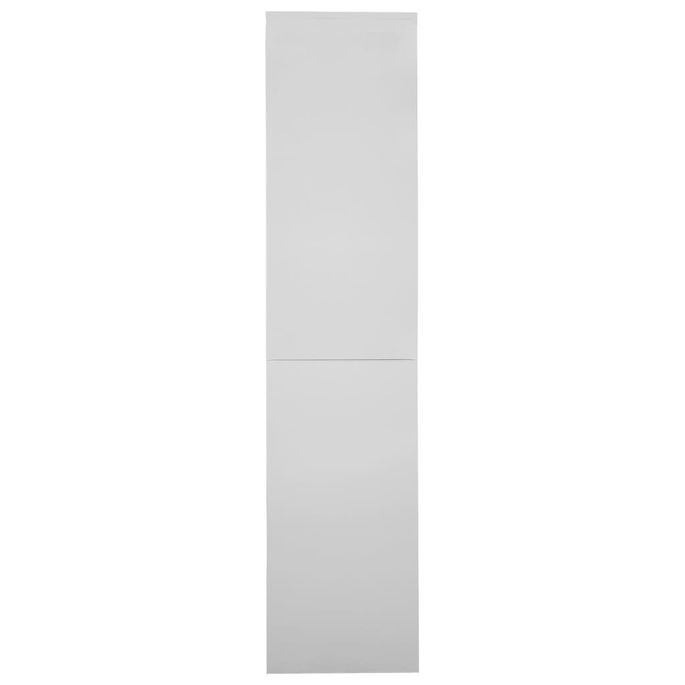 Armoire à bureau porte coulissante Gris clair 90x40x180cm Acier 2 - Photo n°4