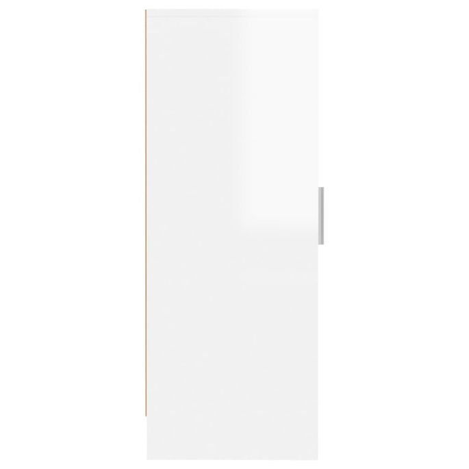 Armoire à chaussures Blanc brillant 32x35x92 cm - Photo n°8