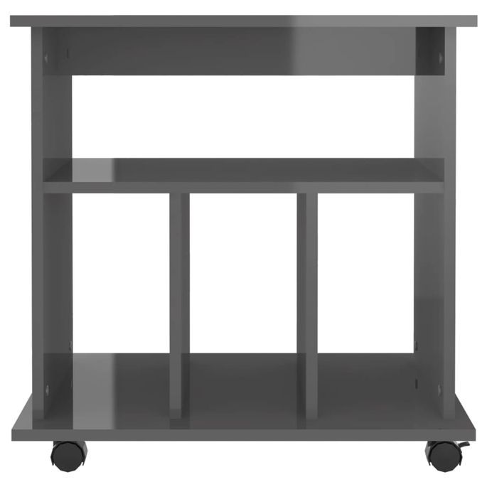 Armoire à roulettes Gris brillant 60x45x60 cm - Photo n°5