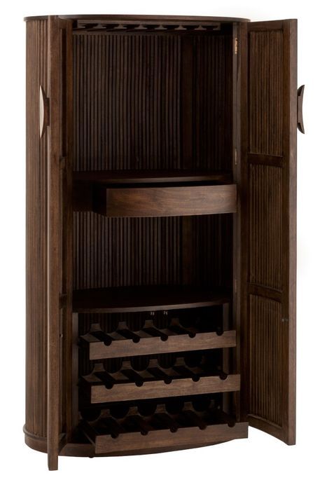 Armoire à vin bois de manguier brun foncé Zola L 90 cm - Photo n°7