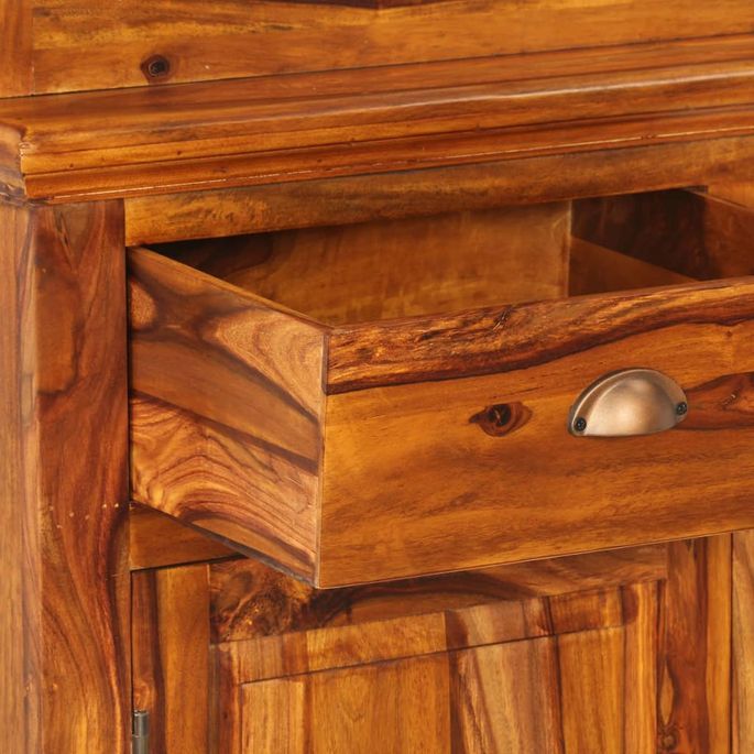 Armoire à vitrine Bois de Sesham massif 100x40x200 cm - Photo n°3
