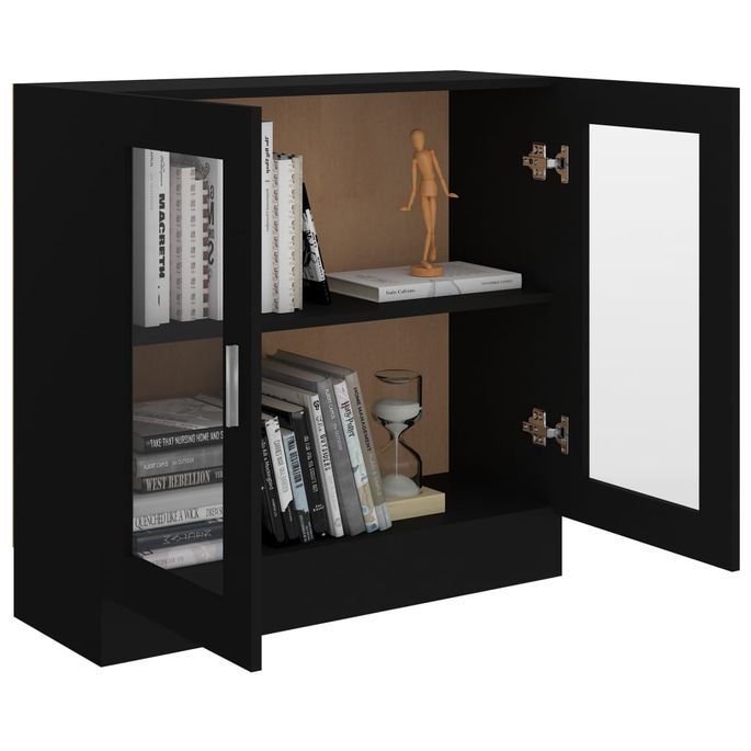 Armoire à vitrine Noir 82,5x30,5x80 cm - Photo n°4