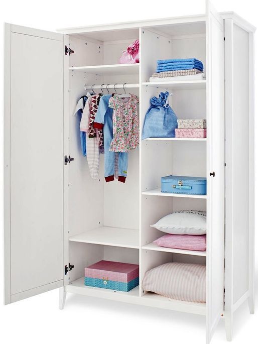 Pinolino Armoire bébé 2 portes pin massif blanc Smilla LesTendances.fr