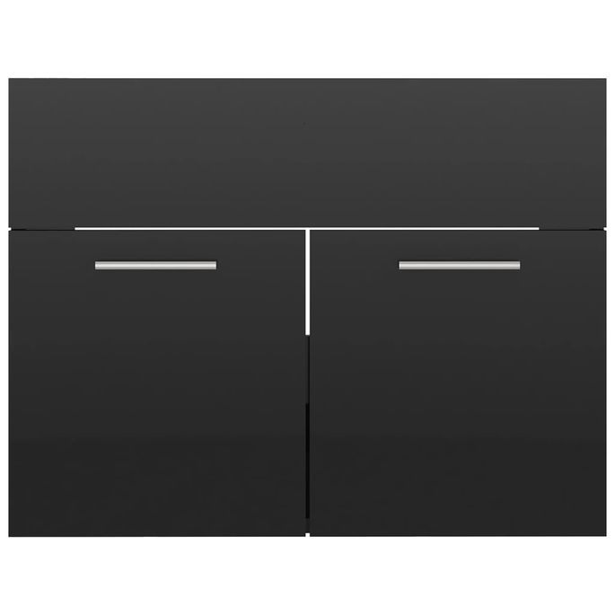 Armoire d'évier Noir brillant 60x38,5x46 cm - Photo n°5
