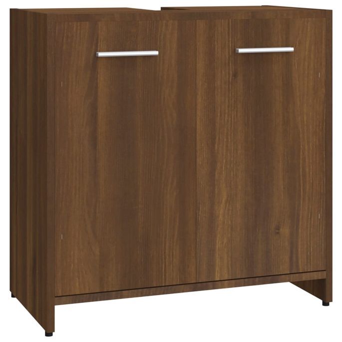 Armoire de bain Chêne marron 60x33x60 cm Bois d'ingénierie - Photo n°2
