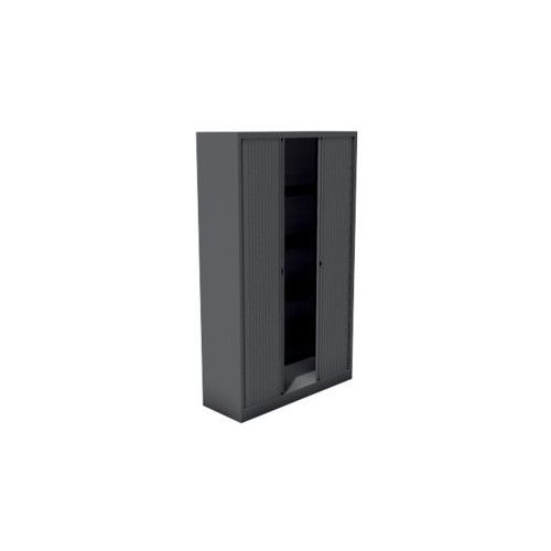 Armoire de bureau à rideaux beige 2 portes coulissantes Giao L 90 x H 180 x P 43 cm - Photo n°4