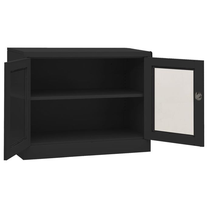 Armoire de bureau Anthracite 90x40x70 cm Acier - Photo n°6