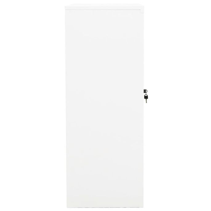 Armoire de bureau Blanc 90x40x105 cm Acier - Photo n°4