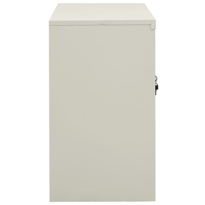 Armoire de bureau Gris clair 90x40x70 cm Acier - Photo n°4