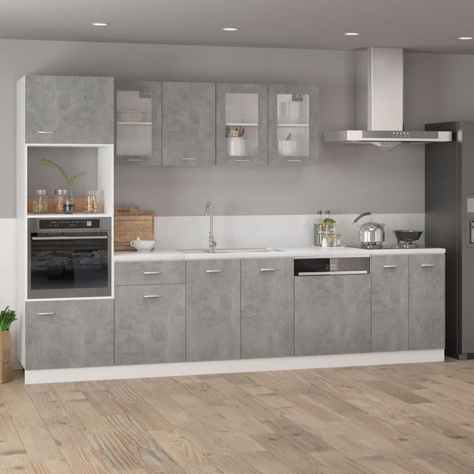 Ksodgun Meubles Armoires Meubles de Rangement Meubles de Cuisine Armoire de Plancher à tiroir Gris Brillant 50x46x81,5cm Aggloméré