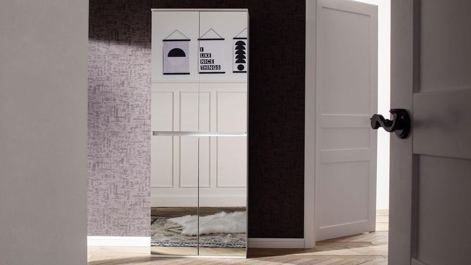 Armoire de rangement 4 portes avec miroir Cartel 74 cm - Photo n°4