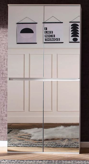 Armoire de rangement 4 portes avec miroir Cartel 74 cm - Photo n°7