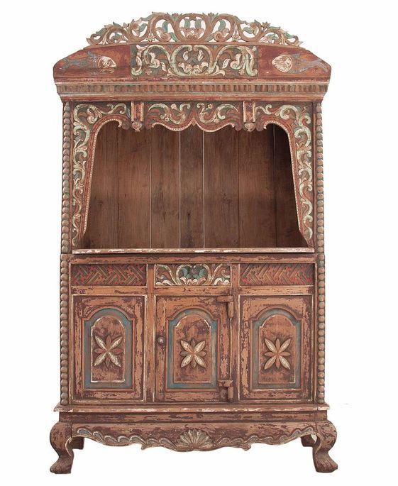 V Home Armoire de rangement style oriental bois antique multicolore