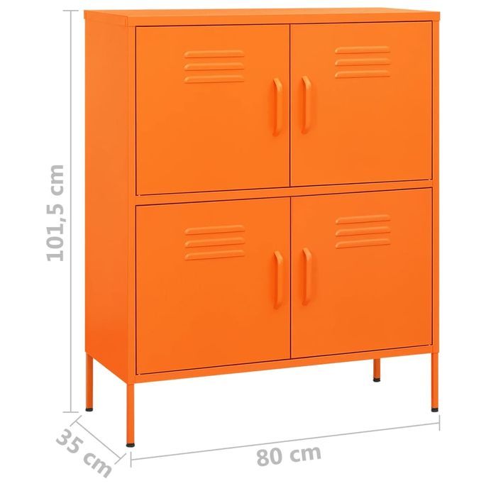 Armoire de rangement Orange 80x35x101,5 cm Acier 4 - Photo n°9