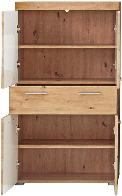 Armoire de salle de bain 2 portes chêne clair Kelia 73 cm - Photo n°2