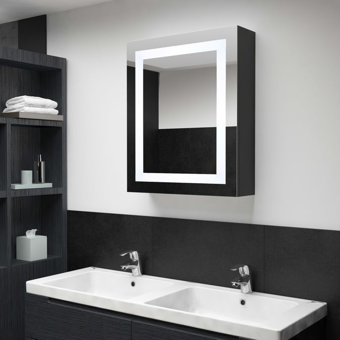 Armoire de salle de bain à miroir à LED 50x13x70 cm 2 - Photo n°2