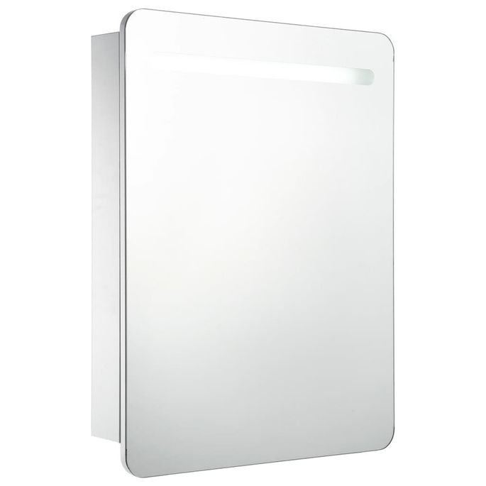 Armoire de salle de bain à miroir LED 60x11x80 cm - Photo n°1