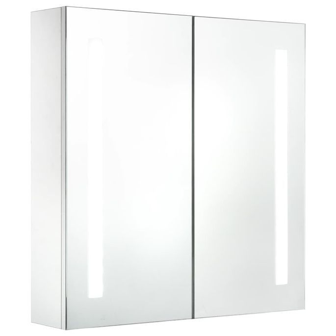 Armoire de salle de bain à miroir LED 62x14x60 cm - Photo n°3
