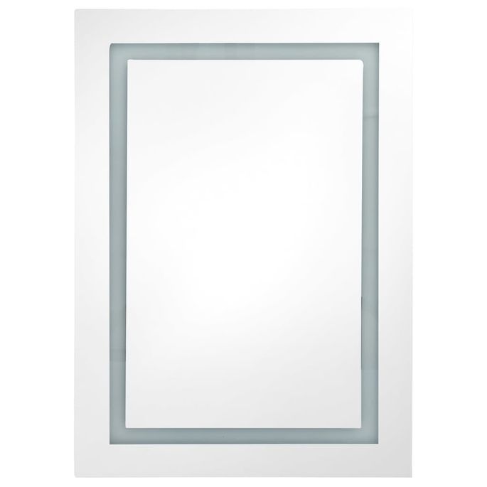 Armoire de salle de bain à miroir LED Blanc brillant 50x13x70cm - Photo n°4