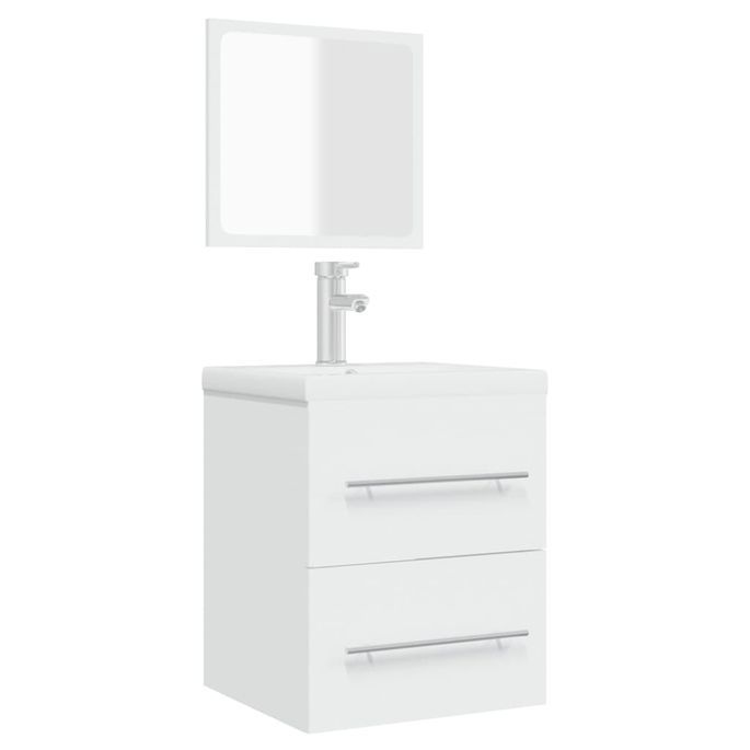 Armoire de salle de bain avec miroir Blanc 41x38,5x48 cm - Photo n°4