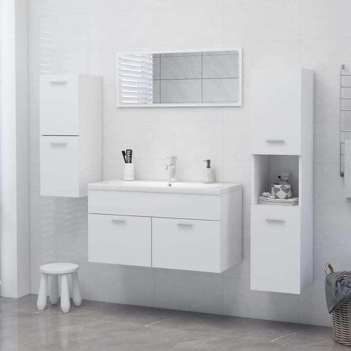 Armoire de salle de bain Blanc 30x30x130 cm - Photo n°5