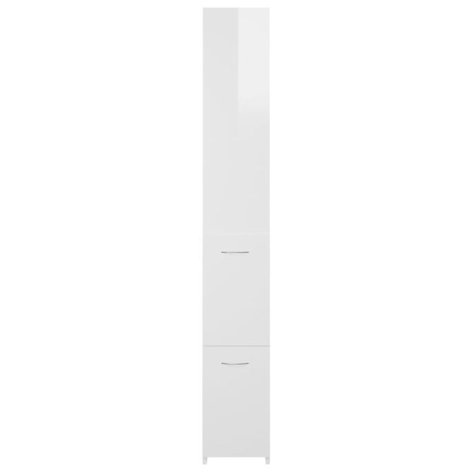 Armoire de salle de bain Blanc brillant 25x25x170 cm - Photo n°4