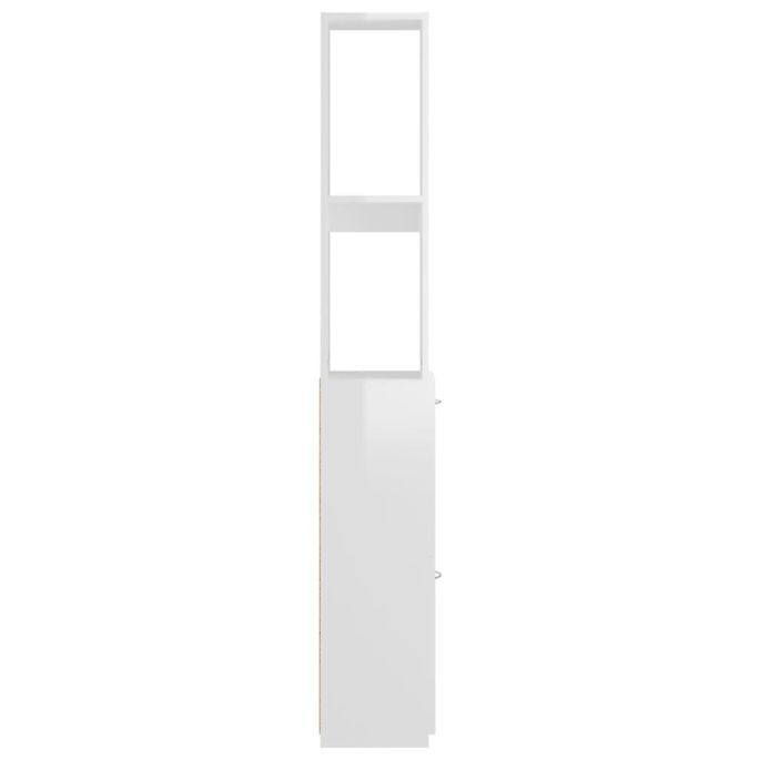 Armoire de salle de bain Blanc brillant 25x25x170 cm - Photo n°5