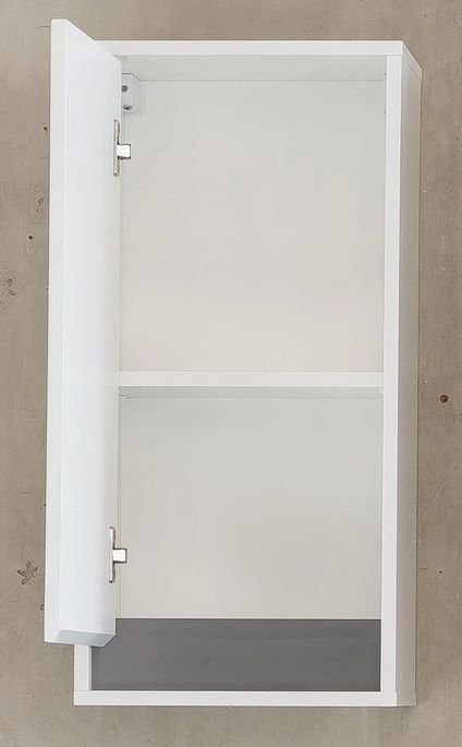 Armoire de toilette 1 porte bois MDF blanc brillant Sabine - Photo n°2