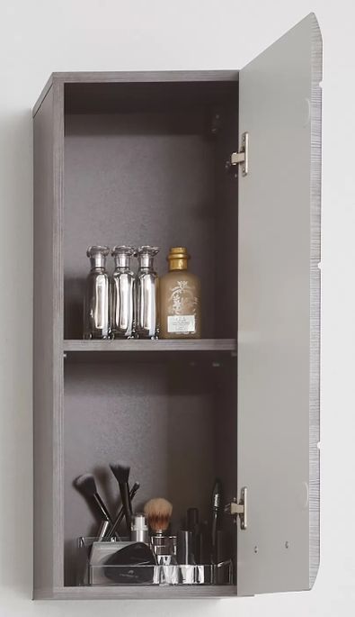 Armoire de toilette 1 porte mélaminé gris Bezzi - Photo n°2