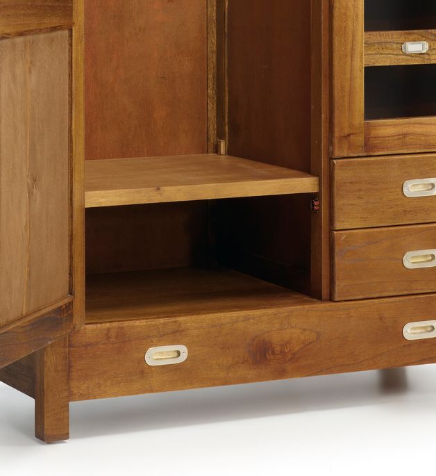 Armoire en bois massif de Mindy 2 portes 3 tiroirs Sotchy 105 cm - Photo n°9