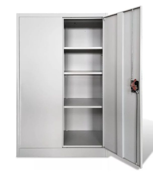 Armoire en métal blanc 2 portes Phil 90 cm - Photo n°3