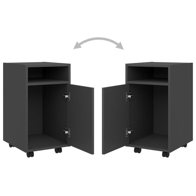 Armoire latérale avec roues Gris 33x38x60 cm - Photo n°7