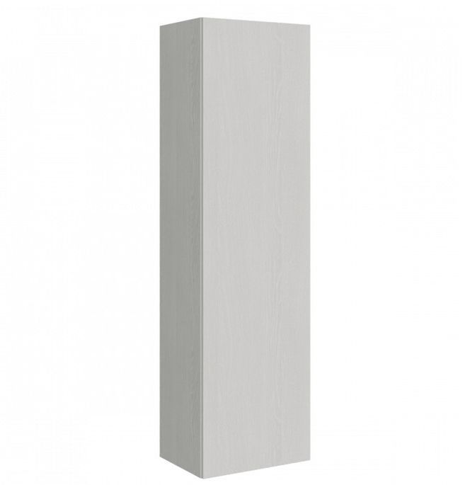 Armoire lit 120x190 cm escamotable avec colonne de rangement et éléments hauts avec mobilier bois frêne blanc Kanto - Photo n°6
