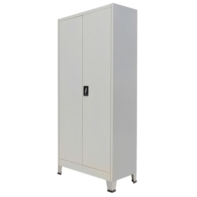 Armoire verrouillable avec 2 portes Acier 90 x 40 x 180 cm Gris