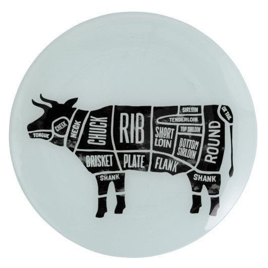 Assiette ronde verre noir et blanc Bothar D 30 cm - Photo n°2