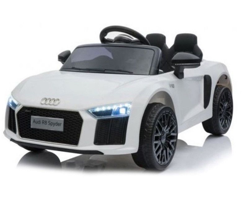 Audi Audi R8 Spider Blanche Voiture Electrique Enfant Deux Places Lestendances Fr