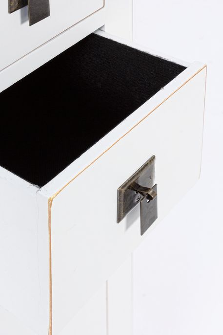 Bahut bois MDF blanc 2 portes 6 tiroirs Peno L 63 cm - Photo n°5