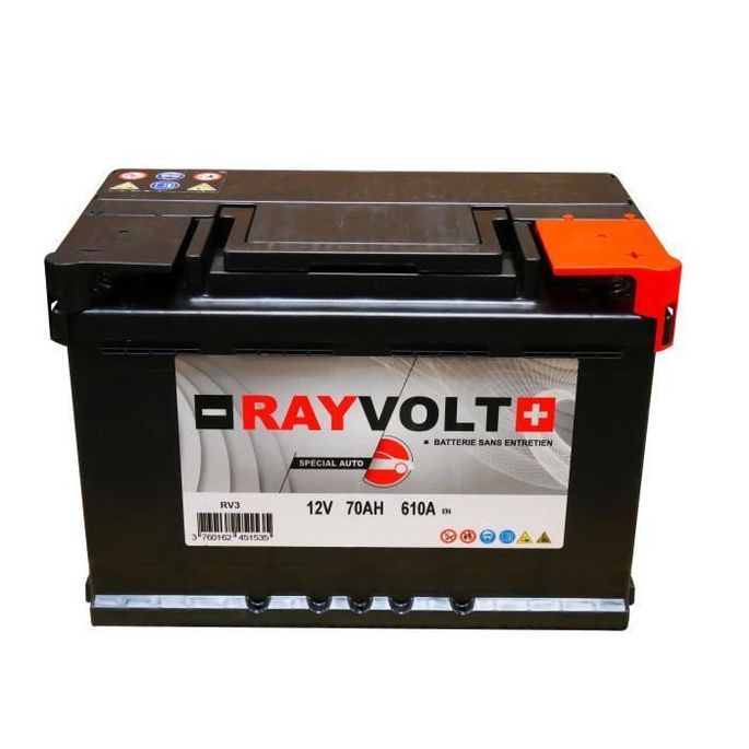 Batterie auto RAYVOLT RV3 70AH 610A - Photo n°1