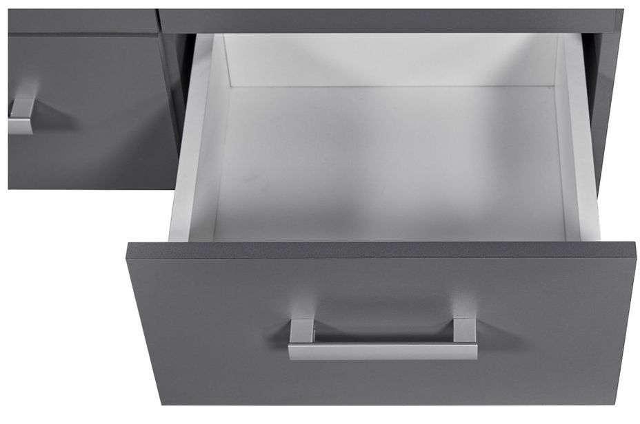 Bibliothèque 4 tiroirs et 8 niches gris graphite Reta 82 cm - Photo n°3