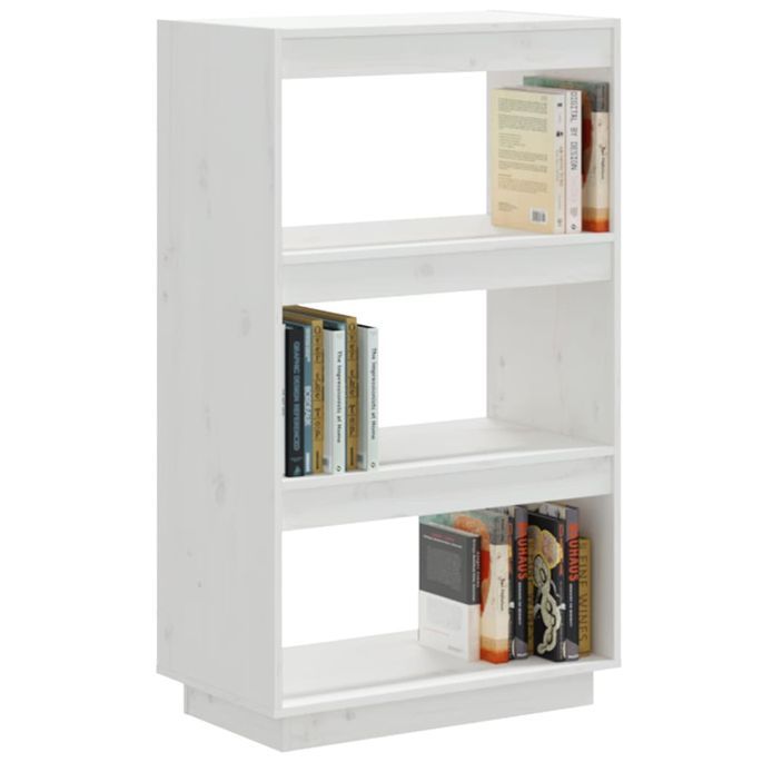 Bibliothèque/Cloison Blanc 60x35x103 cm Bois de pin massif - Photo n°4