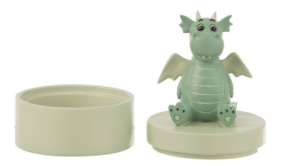 Boîte dragon en résine vert menthe Hermia D 8 cm - Photo n°3