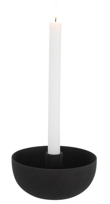 Bougeoir avec bol métal noir Jipo D 15 cm - Photo n°2