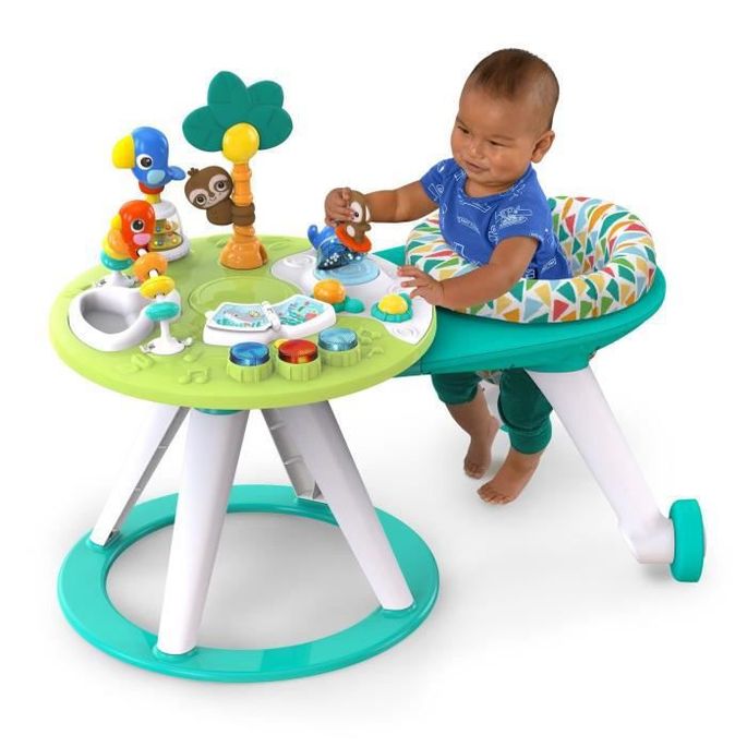 Bright Starts Aire D Eveil Around We Go 2 In 1 Walk Around Activity Center Table Tropic Cool Lestendances Fr