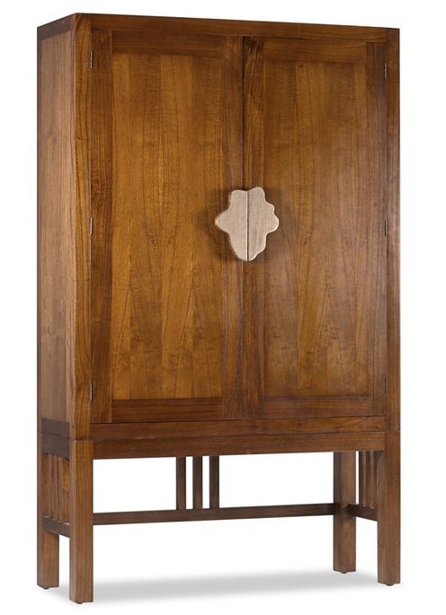Armoire de rangement en bois massif de Mindy 2 portes 7 tiroirs interieurs Orka 120 cm - Photo n°1