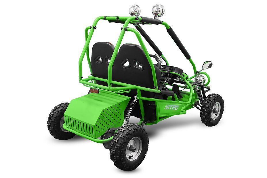 Buggy enfant électrique vert 450W avec marche arrière - Photo n°2