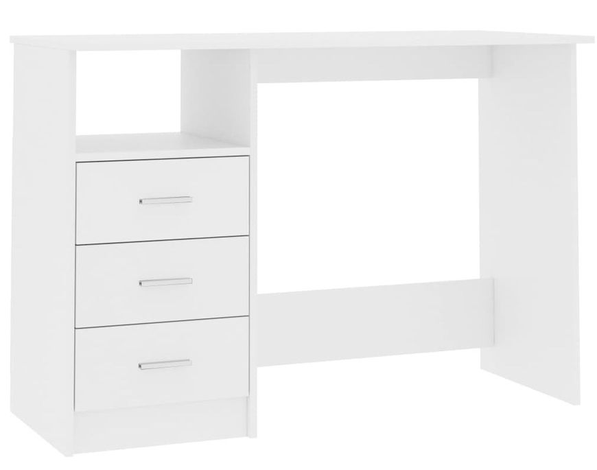 Grand bureau avec 6 tiroirs des deux côtés, couleur blanc, h : 77