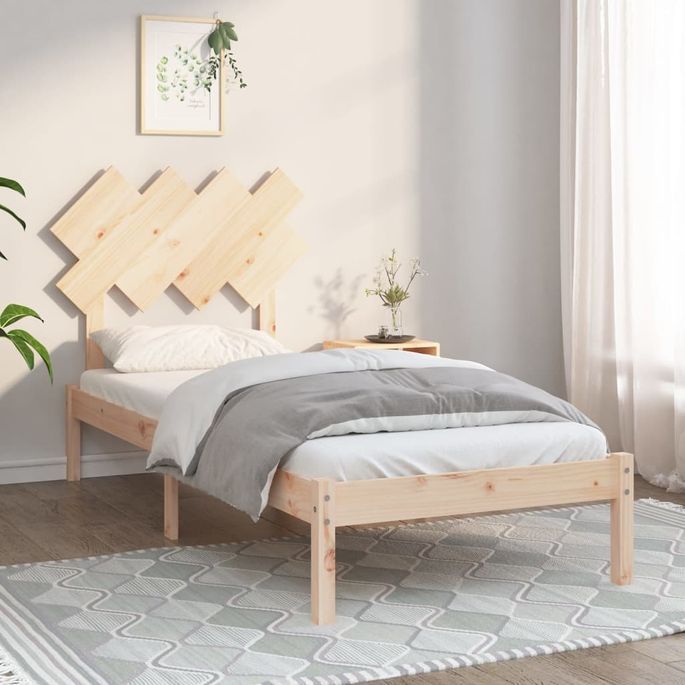 Home - Cadre De Lit 90x190 Cm Simple Bois Massif | LesTendances.fr